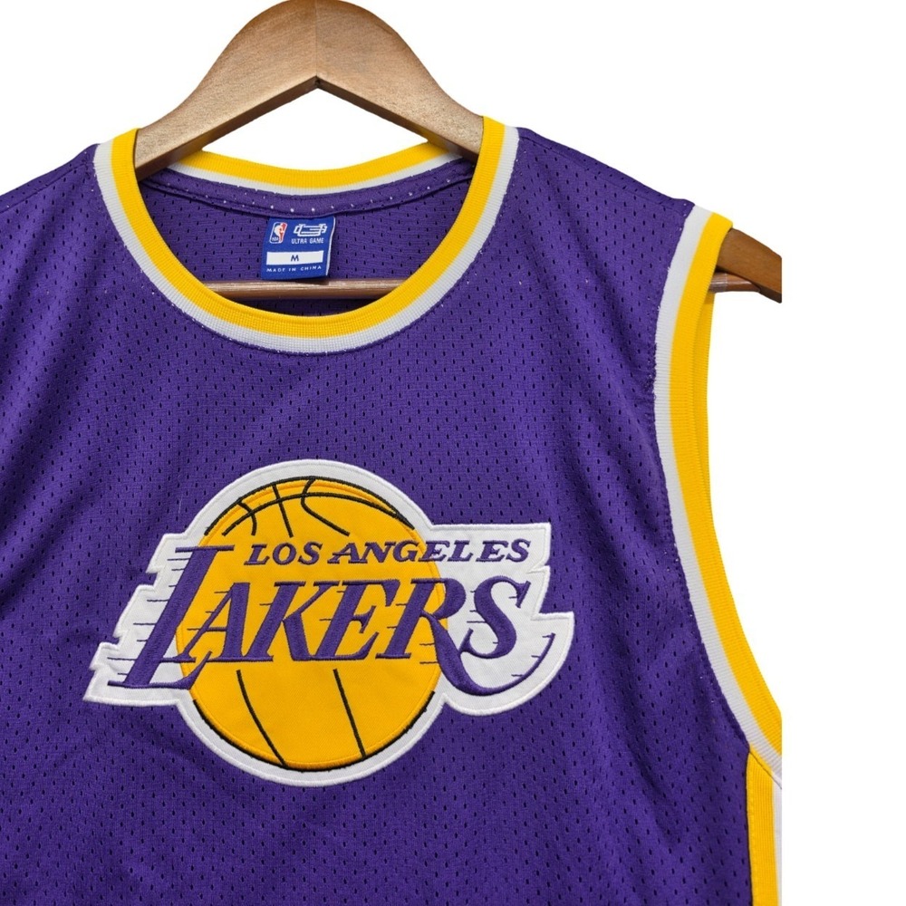 NBA Ultra Game Lakers Purple Mesh Jersey Men's Medium West Conf Patch Basketball